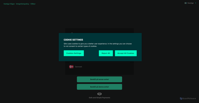 Security scan screenshot of https://qliro.link/