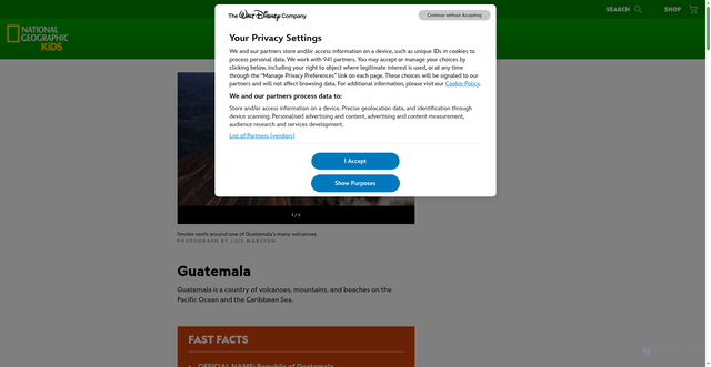 Security scan screenshot of https://kids.nationalgeographic.com/geography/countries/article/guatemala