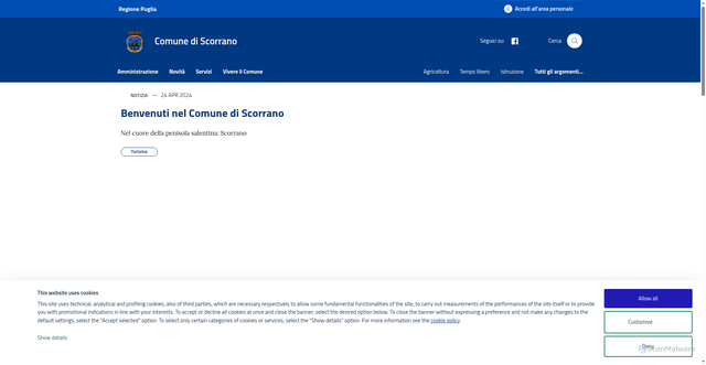 Security scan screenshot of https://www.comune.scorrano.le.it/
