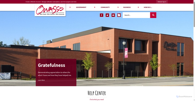 Security scan screenshot of https://cityofowasso.com/