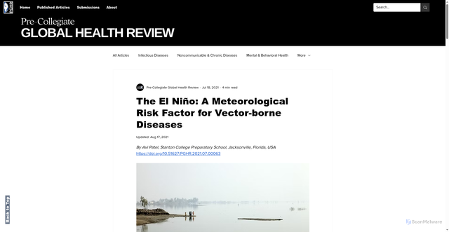 Security scan screenshot of https://www.pghr.org/post/the-el-ni%C3%B1o-a-meteorological-risk-factor-for-vector-borne-diseases