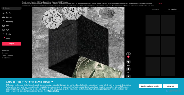 Security scan screenshot of https://vt.tiktok.com/ZS9c687pa/