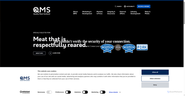 Security scan screenshot of https://qmscotland.co.uk/