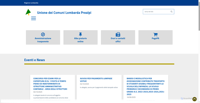 Security scan screenshot of https://www.unionelombardaprealpi.va.it/hh/index.php