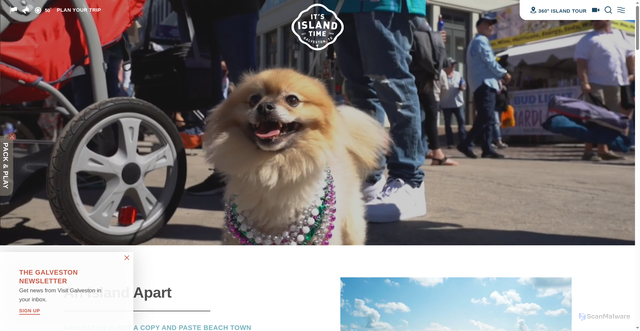 Security scan screenshot of https://visitgalveston.com