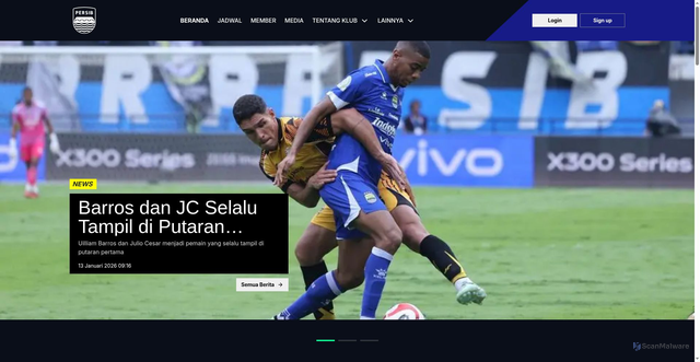 Security scan screenshot of https://persib.co.id
