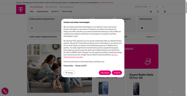Security scan screenshot of https://t-mobile.pl