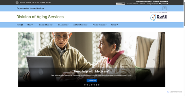 Security scan screenshot of https://www.nj.gov/adrcnj/