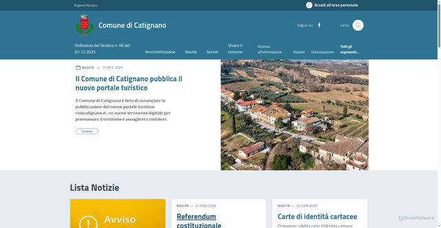 Security scan screenshot of https://comune.catignano.pe.it/