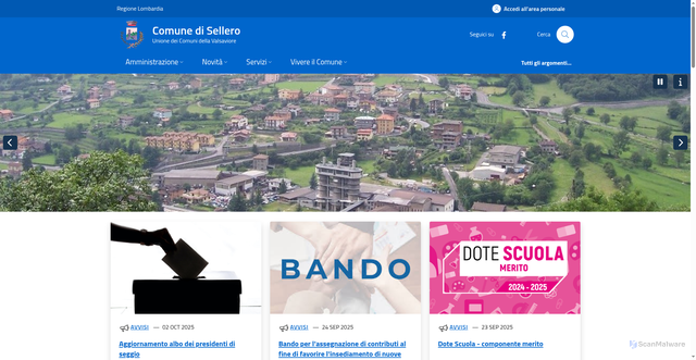 Security scan screenshot of https://www.comune.sellero.bs.it/
