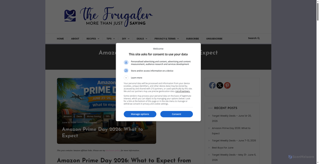 Security scan screenshot of https://thefrugaler.com/amazon-prime-day-2026-what-to-expect/