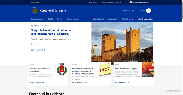 Security scan screenshot of https://www.comune.salizzole.vr.it/