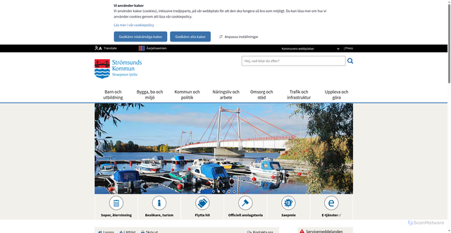 Security scan screenshot of http://www.stromsund.se