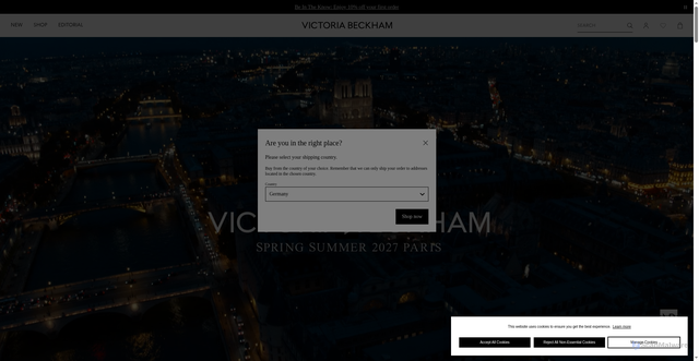 Security scan screenshot of https://www.victoriabeckham.com/pages/spring-summer-2027