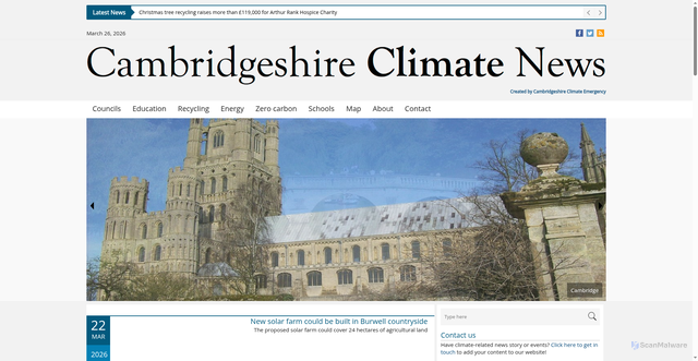 Security scan screenshot of https://cambridgeshireclimate.org/