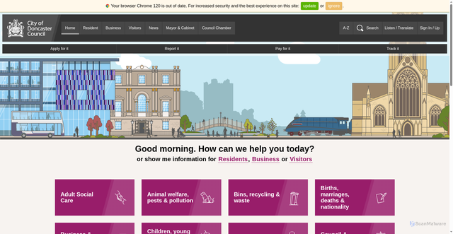 Security scan screenshot of https://doncaster.gov.uk