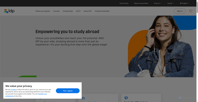Security scan screenshot of https://idp.com