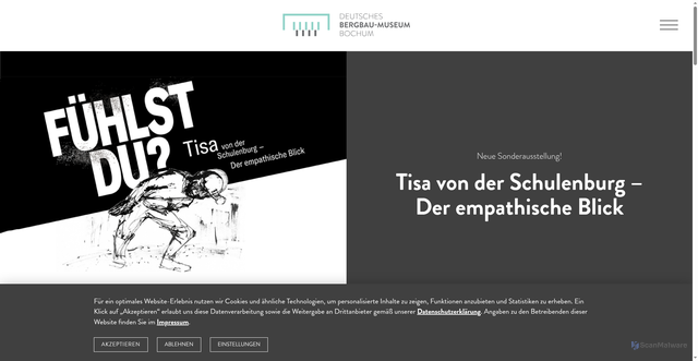 Security scan screenshot of http://www.bergbaumuseum.de