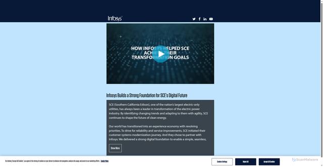 Security scan screenshot of https://videos.infosys.com/watch/UNkkTWPDuBhEqYnWS3QmFG?chapter=1