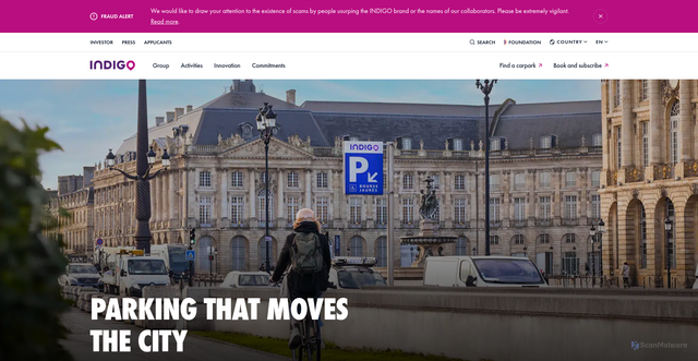 Security scan screenshot of https://www.group-indigo.com/en/