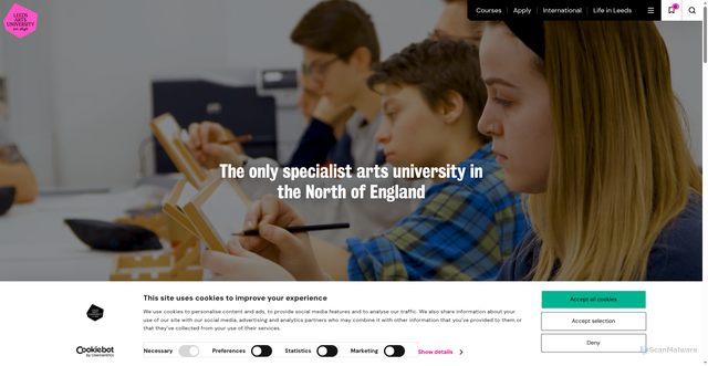 Security scan screenshot of https://www.leeds-art.ac.uk/