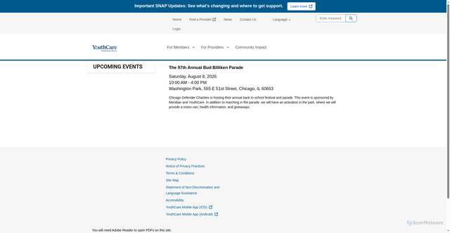 Security scan screenshot of https://www.ilyouthcare.com/members/youthcare/events0/community-events0/the-97th-annual-bud-billiken-parade.html