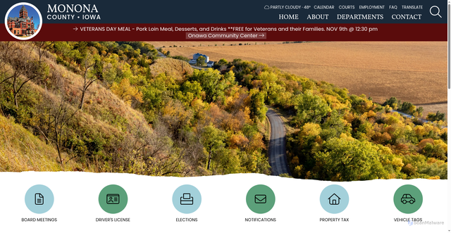 Security scan screenshot of https://mononacountyiowa.gov/
