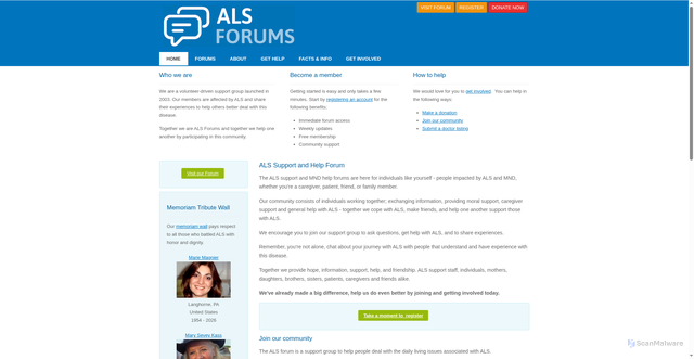 Security scan screenshot of https://alsforums.com