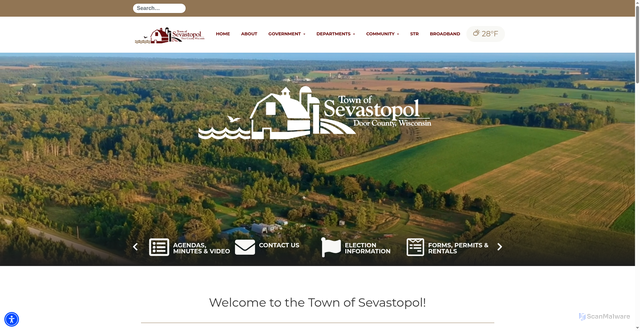 Security scan screenshot of https://townofsevastopolwi.gov/