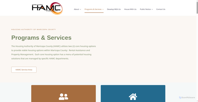 Security scan screenshot of https://maricopahousing.org/services-2/