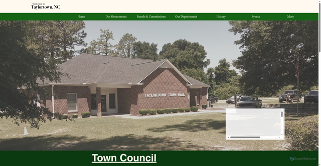 Security scan screenshot of https://www.taylortownnc.gov/
