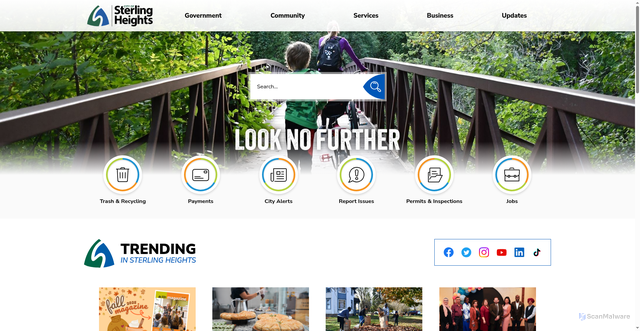 Security scan screenshot of https://sterlingheights.gov/