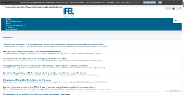 Security scan screenshot of https://www.fondazioneifel.it/