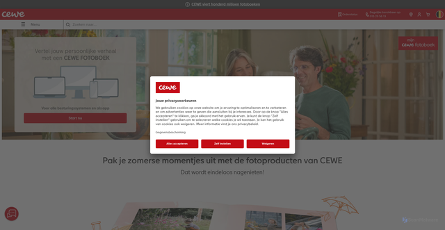 Security scan screenshot of https://cewe.be