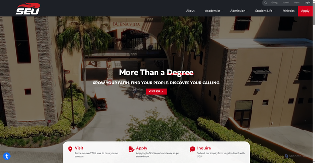 Security scan screenshot of https://seu.edu