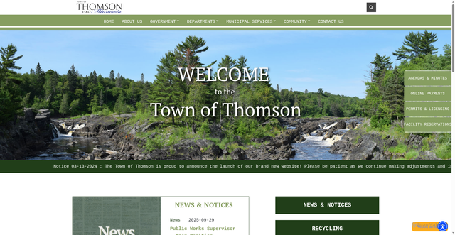 Security scan screenshot of https://townofthomsonmn.gov/