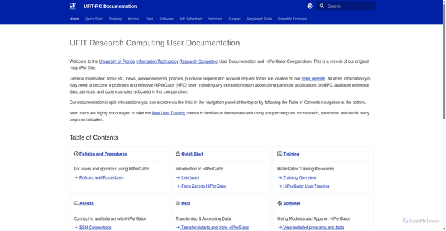 Security scan screenshot of https://help.rc.ufl.edu
