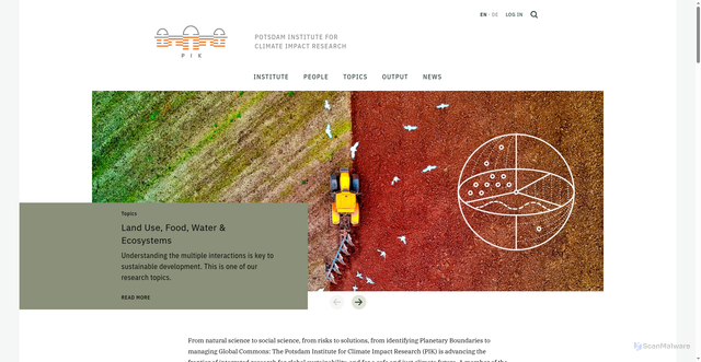 Security scan screenshot of https://www.pik-potsdam.de/en