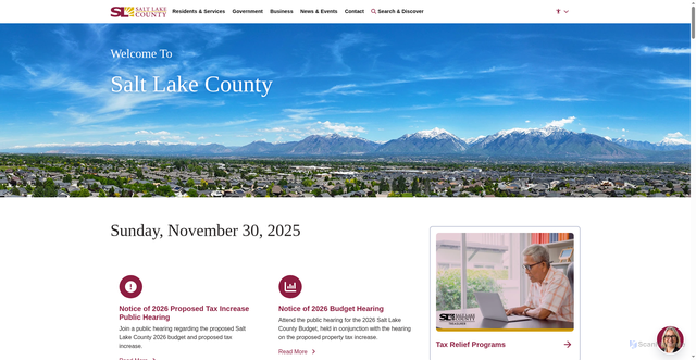 Security scan screenshot of https://www.saltlakecounty.gov/