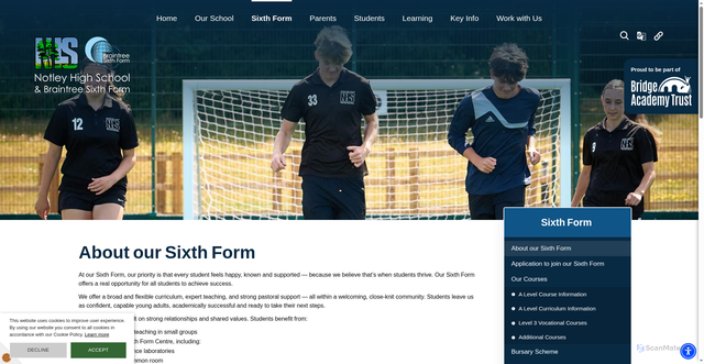 Security scan screenshot of https://notleyhigh.com/About-our-Sixth-Form/