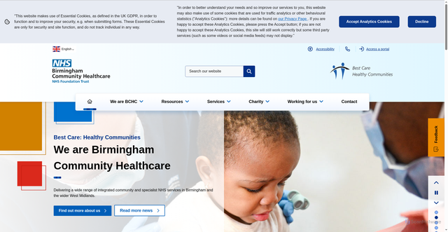 Security scan screenshot of https://www.bhamcommunity.nhs.uk/