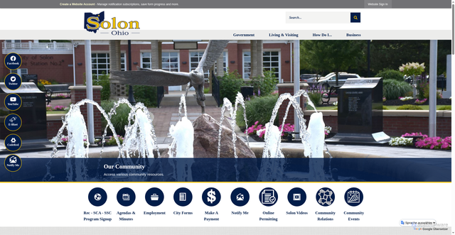 Security scan screenshot of https://www.solonohio.gov/