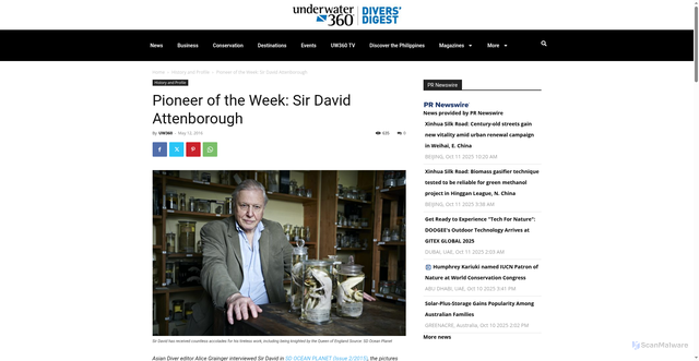 Security scan screenshot of https://www.uw360.asia/david-attenborough/