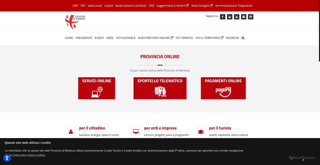 Security scan screenshot of https://www.provincia.mantova.it/