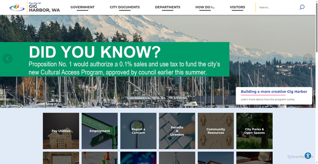 Security scan screenshot of https://gigharborwa.gov/