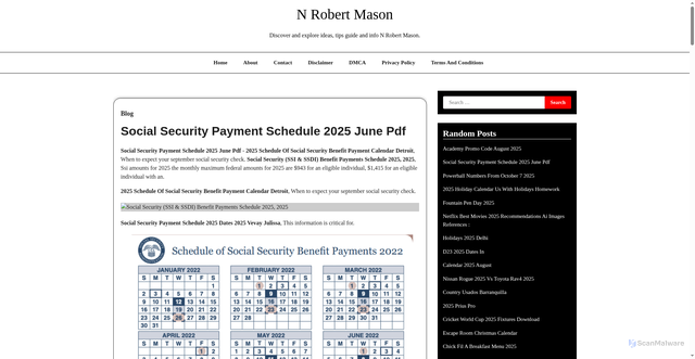 Security scan screenshot of https://nrobertmason.pages.dev/undiv-social-security-payment-schedule-2025-june-pdf-agbdh/