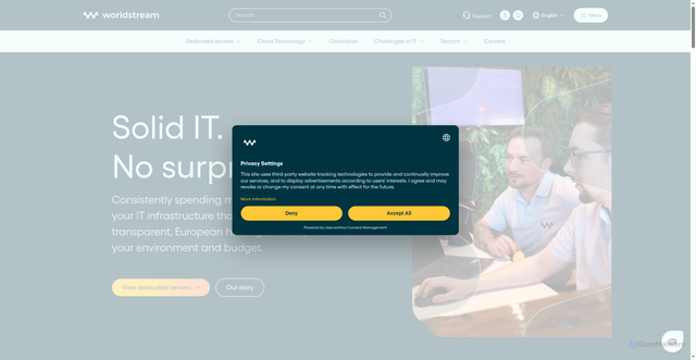 Security scan screenshot of https://worldstream.nl