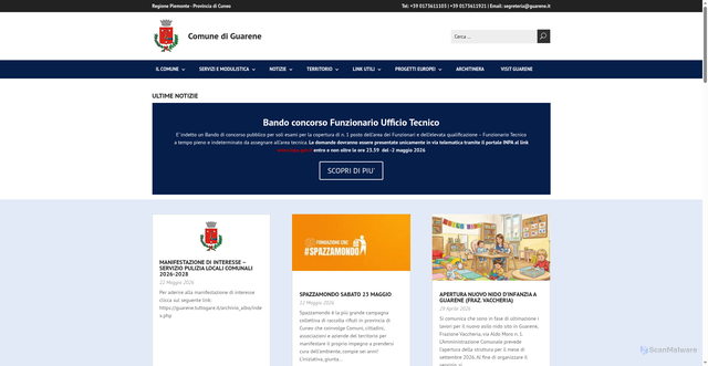 Security scan screenshot of https://www.guarene.it