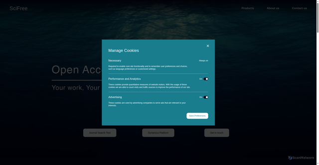 Security scan screenshot of https://scifree.se