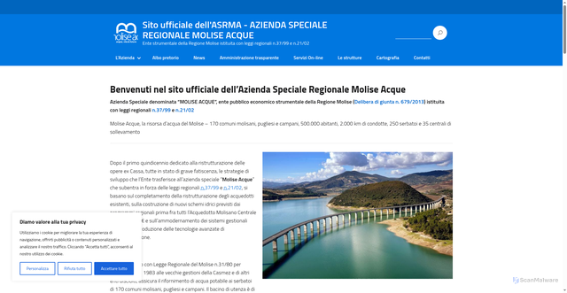 Security scan screenshot of https://www.moliseacque.com/
